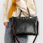 Women's Elegant Leather Bag in Brown, Black or Gray