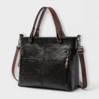 Women's Elegant Leather Bag in Brown, Black or Gray