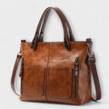 Women's Elegant Leather Bag in Brown, Black or Gray