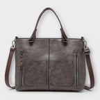 Women's Elegant Leather Bag in Brown, Black or Gray