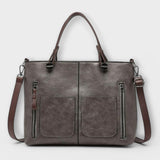 Women's Elegant Leather Bag in Brown, Black or Gray